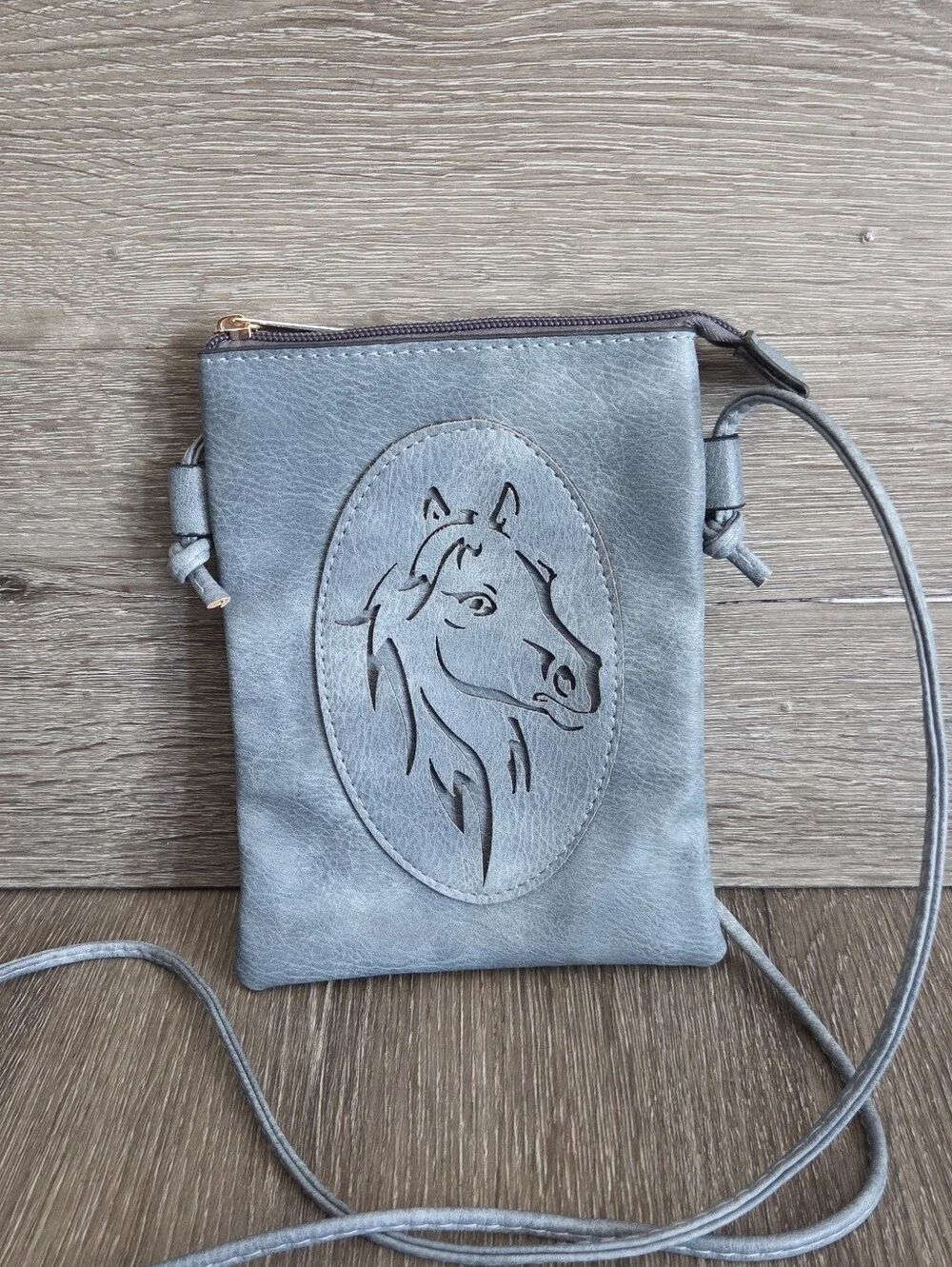 Horse Head Laser Cut Crossbody Cell Phone holder Bag